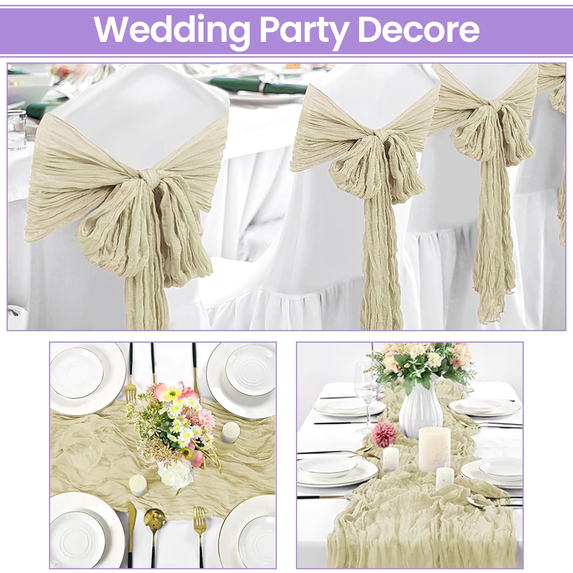 Event Decor Shop Lot de 10 chemins de table en étamine transparente - 90 x 300 cm - En polyester froissé - Pour salle à manger romantique, mariage, banquet, hôtel, restaurant et décoration d'intérieur