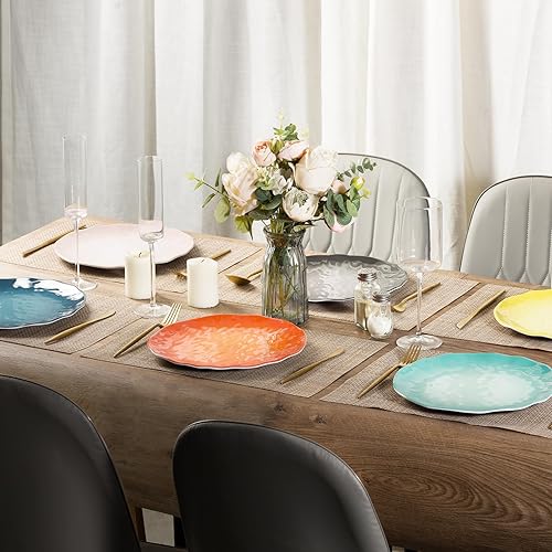 Miniatura 6 de Plato de melamina de plástico para pan y mantequilla, juego de 6 piezas de 11 pulgadas, ligeros, a prueba de roturas, resistentes a astillas, aptos