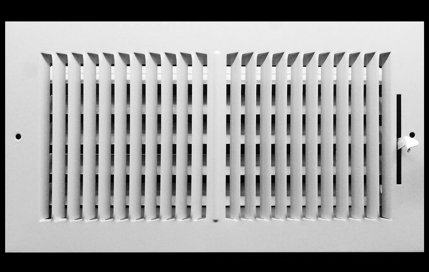 12"w X 8"h 2-Way-Vertical AIR Supply Grille - Vent Cover & Diffuser - Flat Stamped Face - White [Outer Dimensions: 13.75"w X 9.75"h] - - 