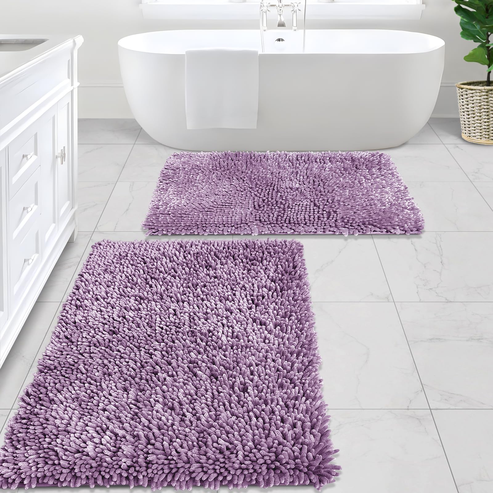 Dark Purple Bathroom Rugs Free Shipping! Garland Rug Finest Luxury 2