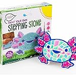 Creative Roots Axolotl Stepping Stone Kit, 7-Inch Paintable Ceramic Stepping Stone, Includes 6 Acrylic Paints, Kids Crafts, Ages 8+