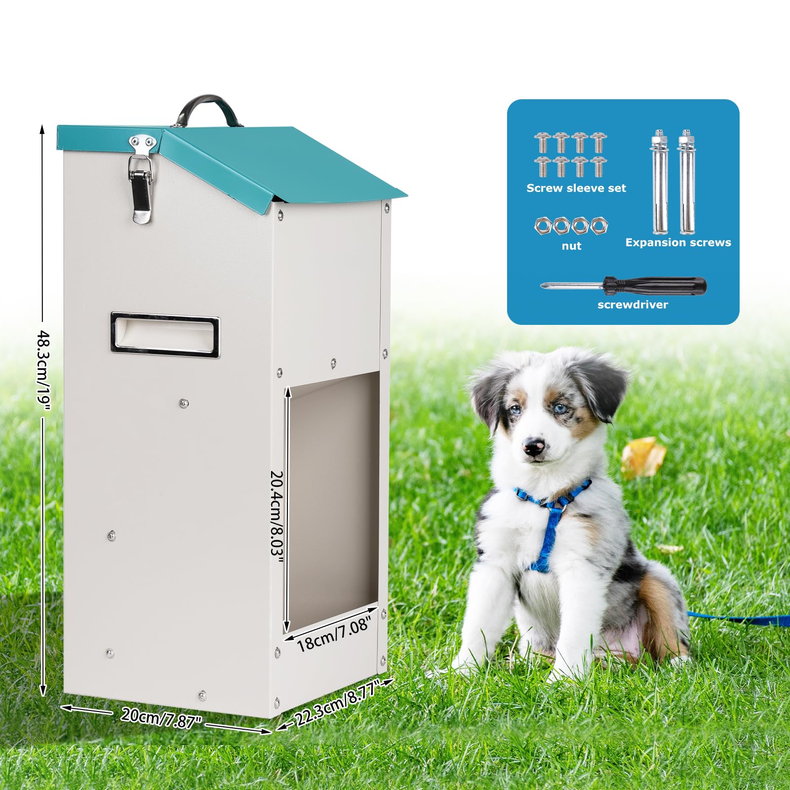 Alimentatore automatico per cani da esterno 6 kg Alimentatore automatico per animali domestici Dispenser di cibo per gatti con stoccaggio Gravità Alimentatore per gatti Stazione di alimentazione per
