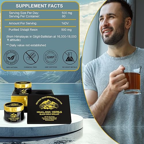 Miniatura 2 de Himalayan Herbs Resina Shilajit, shilajit orgánico puro del Himalaya secado al sol, 2.12 oz, grado oro, 100% puro, rico en ácido fúlvico y húmico,