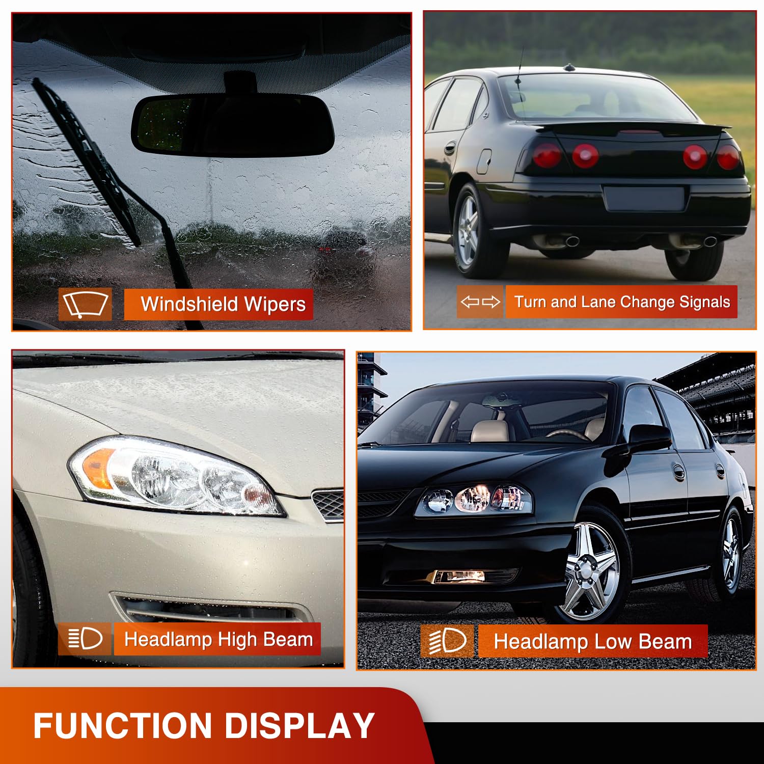 Nilight Turn Signal Switch Compatible with 2000 2001 2002 2003 2004 2005 Chevrolet Impala V6 3.4L and 3.8L Sedan w/Cruise Control Windshield Wiper Combination Lever