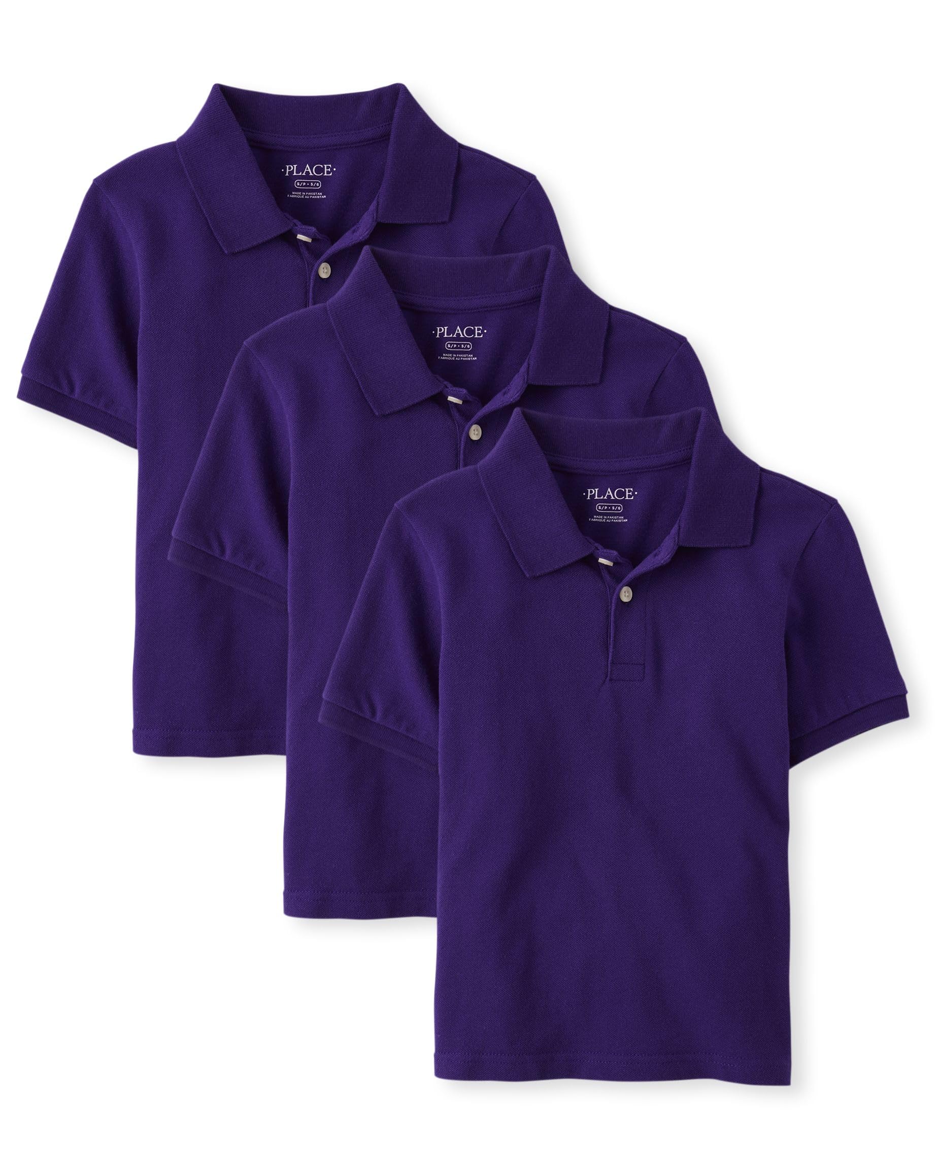 The Children's Place Boys' Short Sleeve Pique Polo, 3 Pack