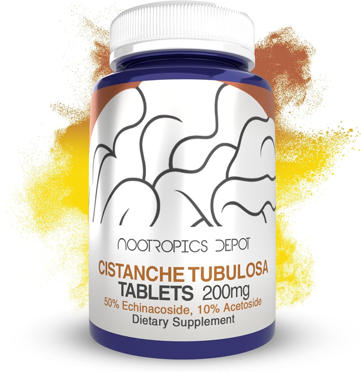 Nootropics Depot Cistanche tubulosa Tablets | 200mg | 60 Count | Minimum 50% Echinacoside + 10% Acetoside (Verbascoside) | Promotes Physical Strength and Energy | Promotes Vitality