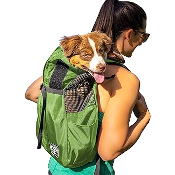 K9 Sport Sack Trainer | Dog Carrier Dog Backpack for Small and Medium Pets | Front Facing Adjustable Dog Backpack Carrier with Storage Bag | Veterinarian Approved (X-Small, Greenry)