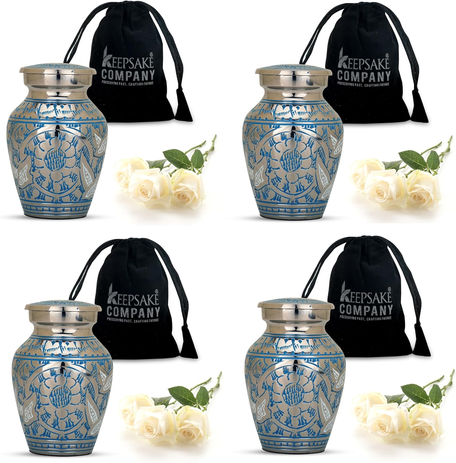 Small Urns for Human Ashes Keepsake - Mini Urns - Ashes Urn - Little Keepsake Urns - Ash Holders - Cremation Keepsakes for Ashes - Tiny ERN - Miniature Earn (Set of 4)