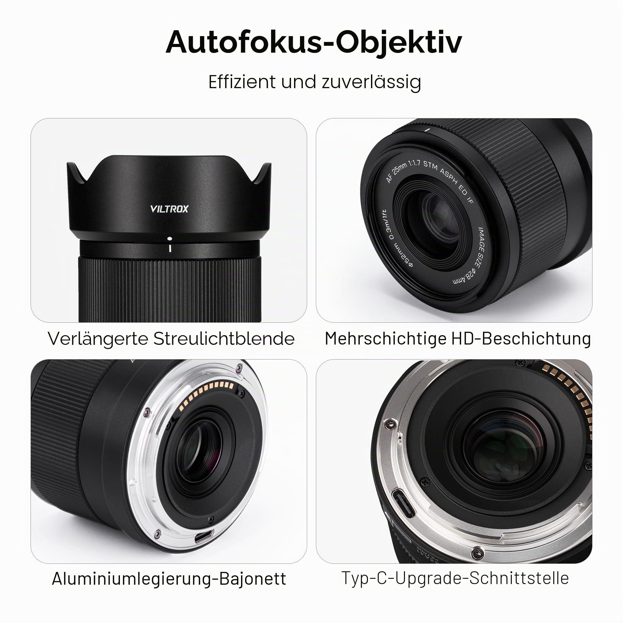 VILTROX AF 25mm F1.7 Objektiv für Nikon Z-Mount, f/1.7 APS-C Autofokus-Festbrennweite mit großer Blende, kompatibel mit Nikon Z-Mount-Kameras Z5, Z50, Z6, Z6II, Z7, Z7II, ZFC, Z30, Z9, Z8, ZF