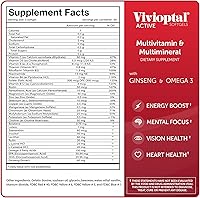 Vista 6 de Vivioptal Active, 30 cápsulas blandas, ginseng y omega 3, multivitamínico y multimineral, sin gluten, fórmula alemana