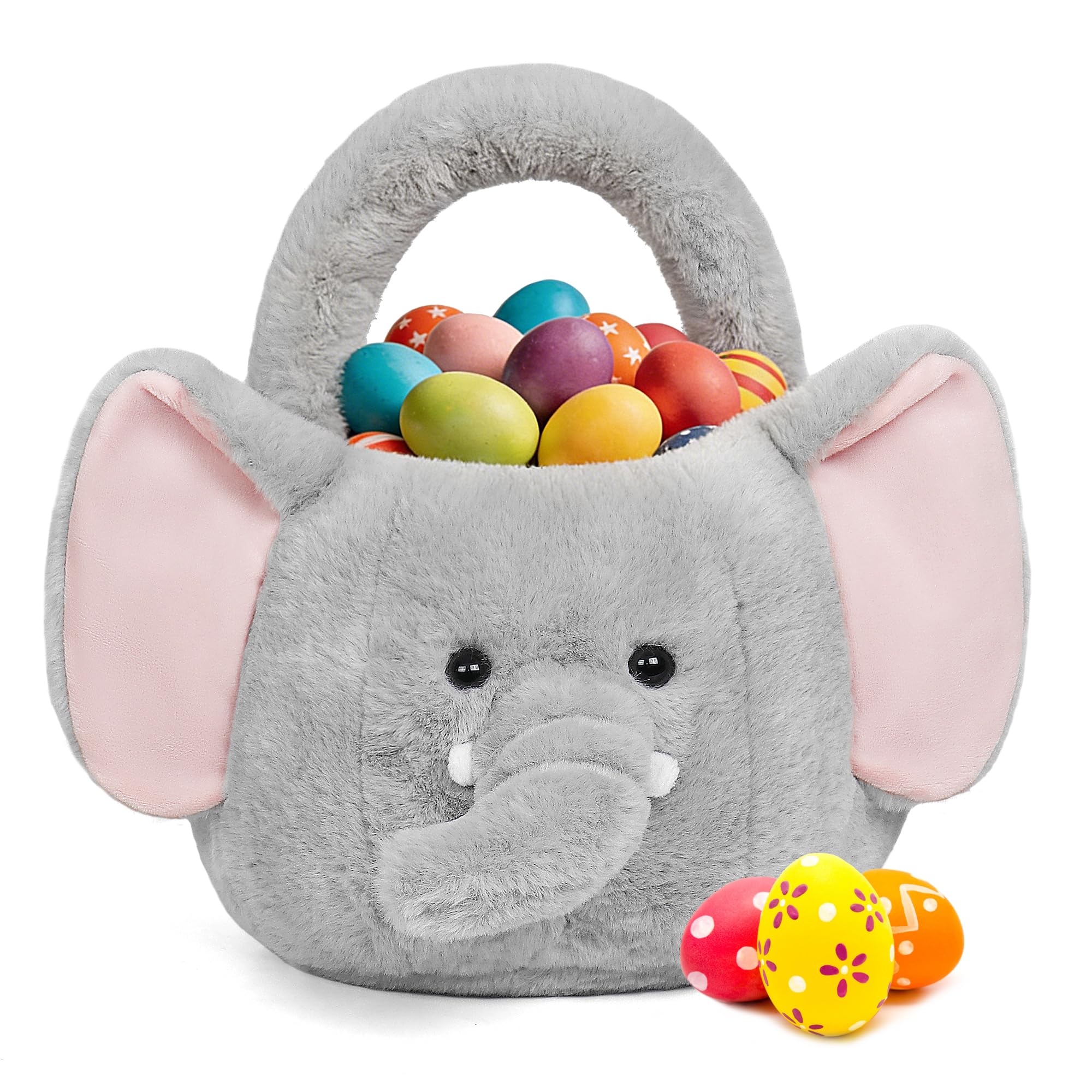 Photo 1 of Easter Basket, Easter Baskets for Kids,Elephant Baskets with Handle for Gifts Empty, Bunny Egg Hunting, Basket Stuffers Essentials