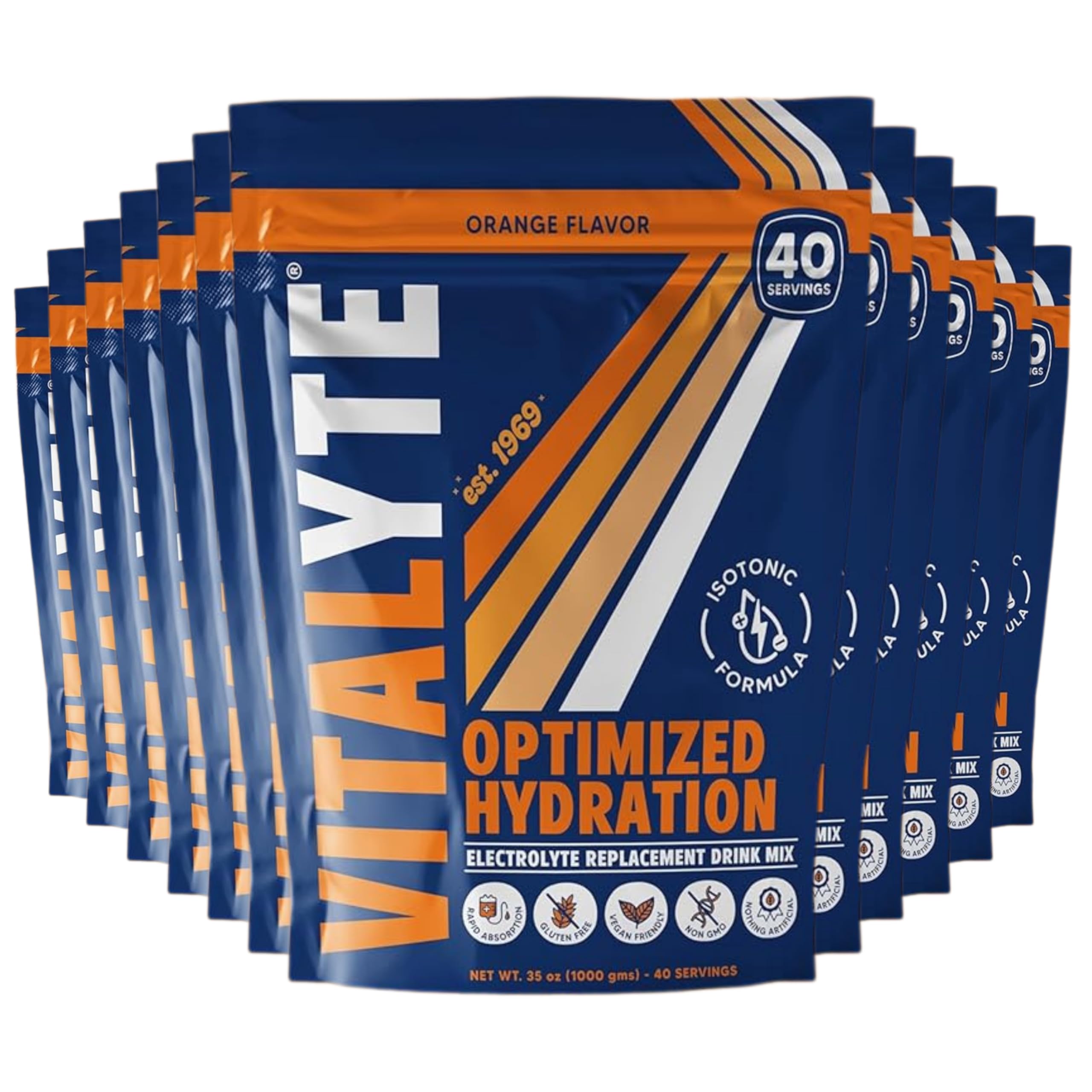 vitalyte electrolyte powder drink mix orange bulk pack