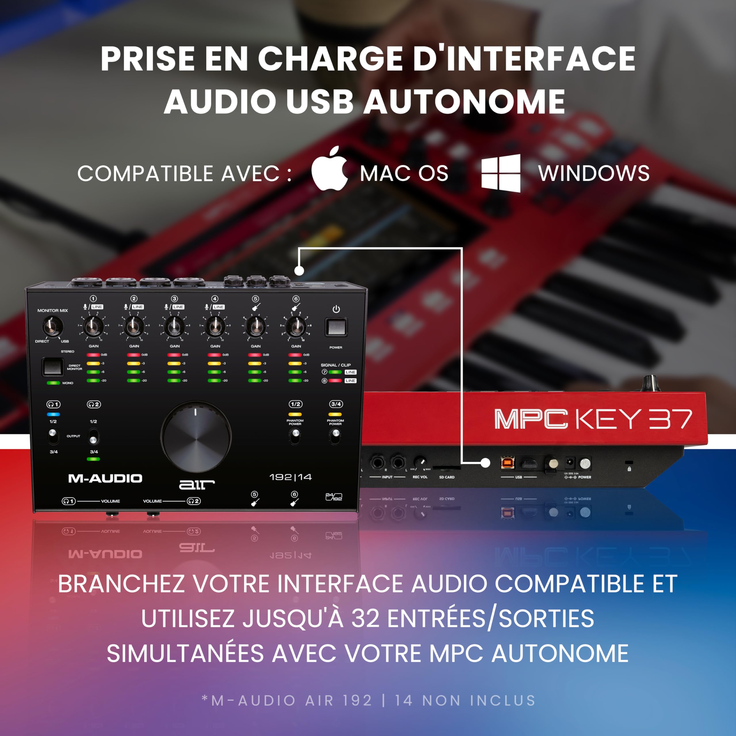 Akai Professional MPC Key 37 Synthétiseur de Production Autonome, Boîte à Rythmes, Clavier MIDI, avec Wi-Fi, Bluetooth, Écran Tactile, Plug-ins et Intégration Native Instruments