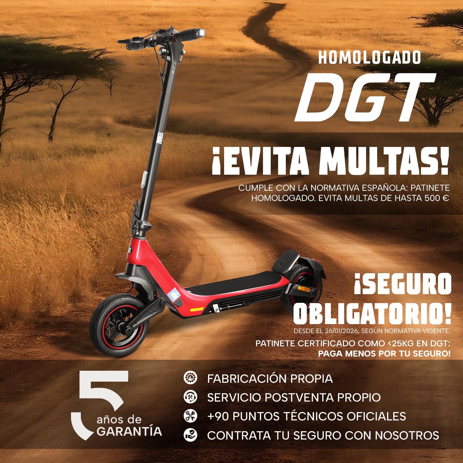 ZWHEEL Zlion Pro | Patinete Eléctrico Adultos Homologado DGT - 1200W MAX, 40-45km Autonomía, Regeneración al Frenar, Doble Freno, Ruedas 10" Tubeless Autosellable, Pantalla Avanzada, App y IP54