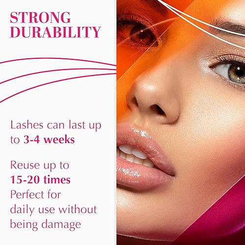 Miniatura 3 de AWAKIIN Extensiones de pestañas postizas naturales de cachemira 4D, autoadhesivas, reutilizables, pestañas largas, aspecto natural, pestañas