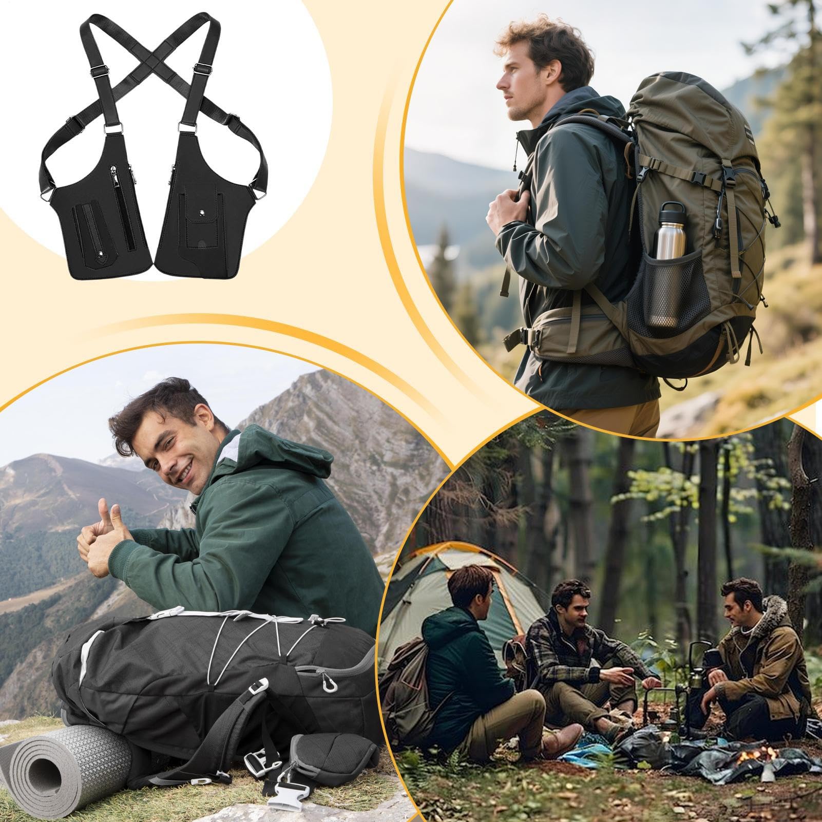 Torba Na Ramię Pod Pachą - Wodoodporna Saszetka Antykradzieżowa z Dwoma Ramiączkami,Wodoodporna Torba na Ramię Holster - Dla Mężczyzn i Kobiet do Podróży Wyjścia Paszport Na