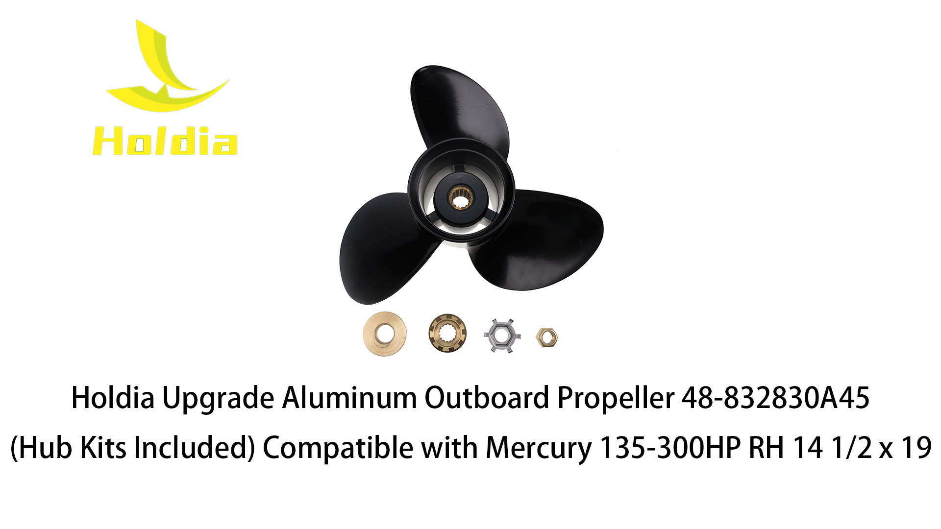 Solas Amita 3 Aluminum Boat Propeller – 14.5” X 19” Pitch, Right Hand Rotation (4511-145-19)