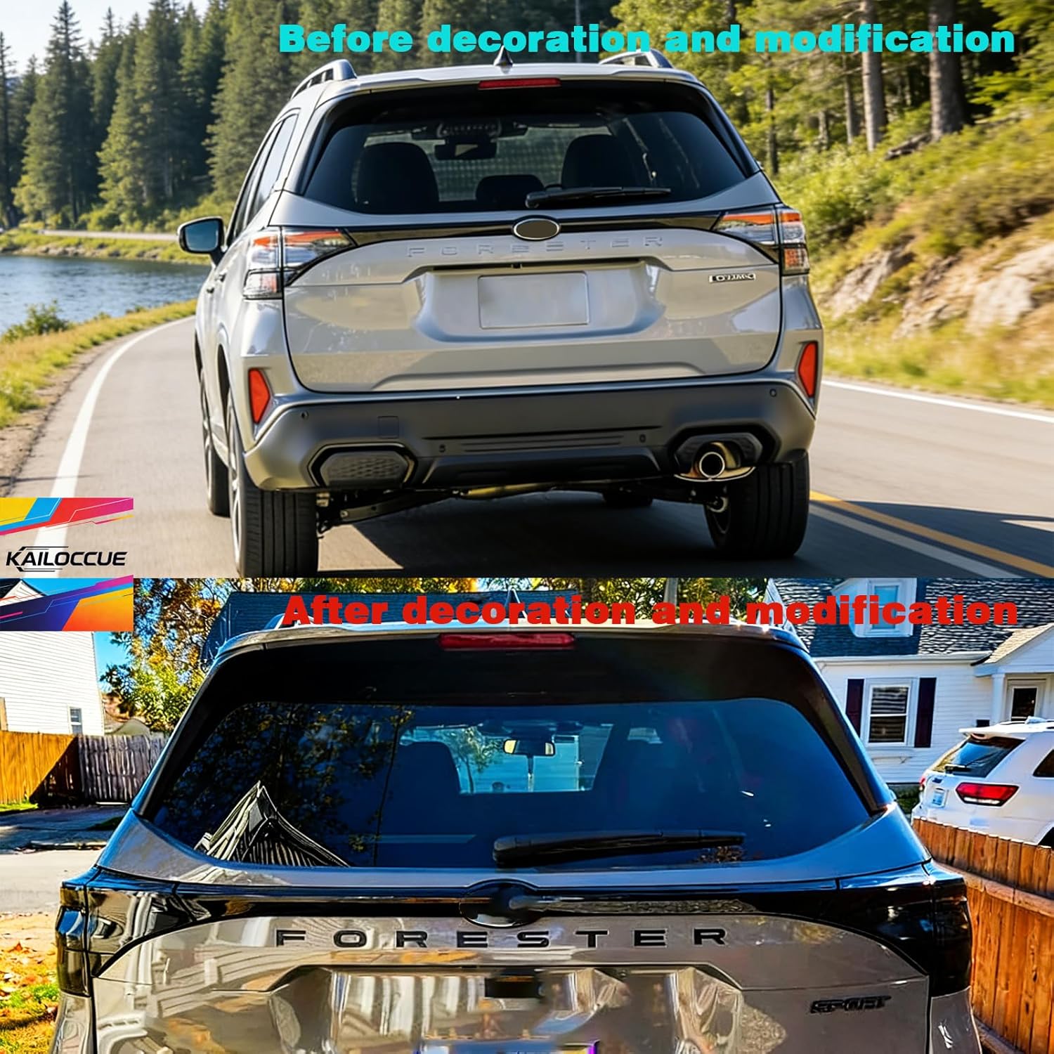 Rear Trunk Letter Emblem Decal Sticker Exterior Accessories for 2025-2026 Forester (Black)