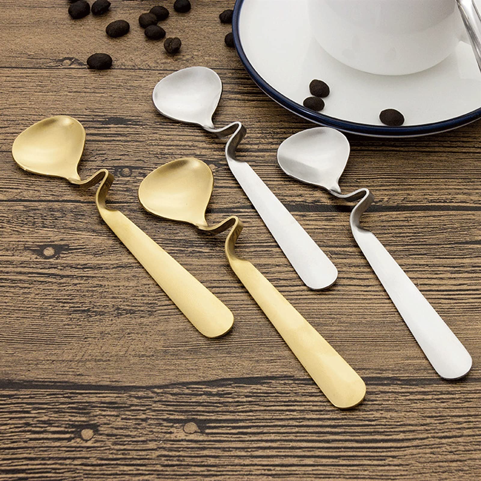 Miarki Łyżki ze stali nierdzewnej Kawa Espresso Łyżeczki do herbaty Blendery Łyżki do mieszania Narzędzia deserowe Zastawa stołowa Długie uchwyty