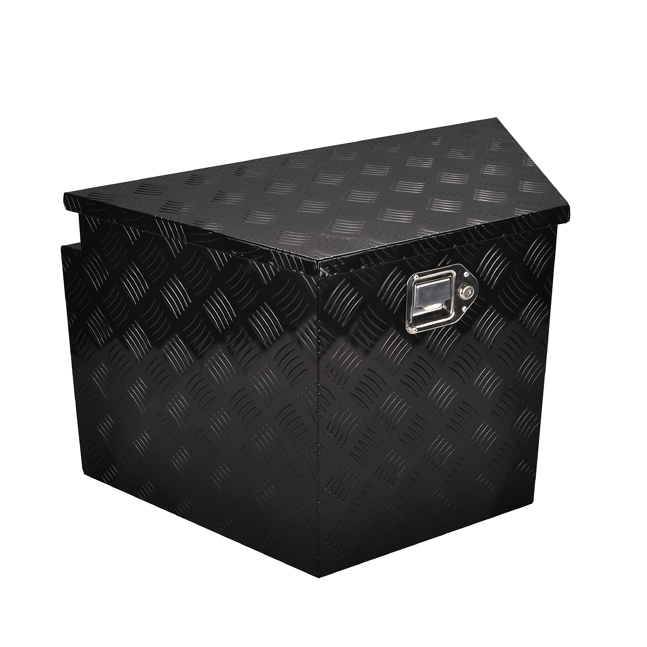 Photo 1 of DENTED FGJQEFG 29 Inch Aluminum Utility Trailer Tongue Tool Box Wide Utility Trailer Tongue Tool Box RV Storage OrganizerTrailer Storage Tool Box With Lock & Keys Black, 5 Bar Tread (29"X16.5"X18") 29"X16.5"X18" Black