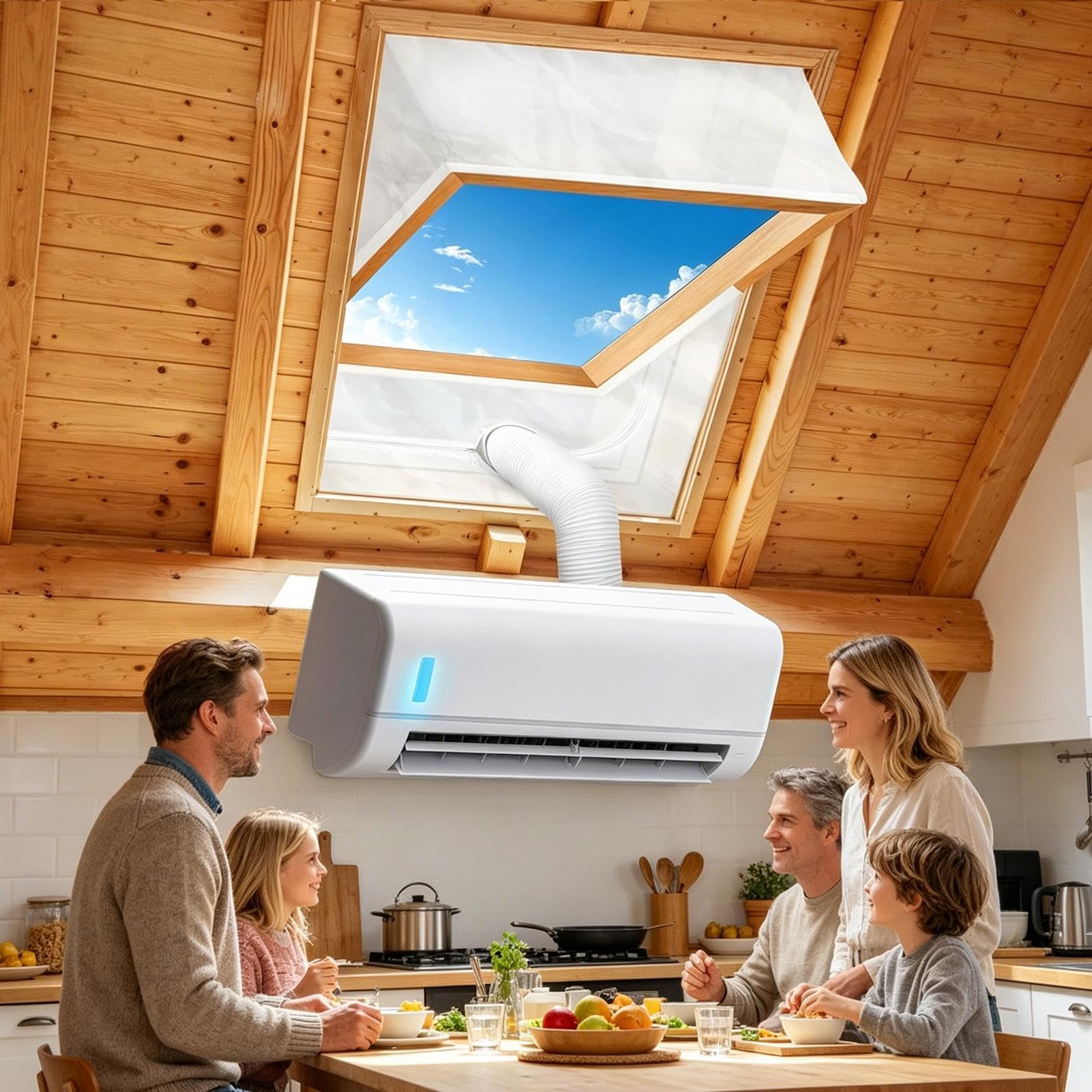 Kit Finestra per Condizionatore Portatile Blocco Isolante HVAC Mobile | Kit Tenuta Sfogo Aria Condizionata Per Casa Appartamento Camera da Dormitorio Ufficio Soggiorno