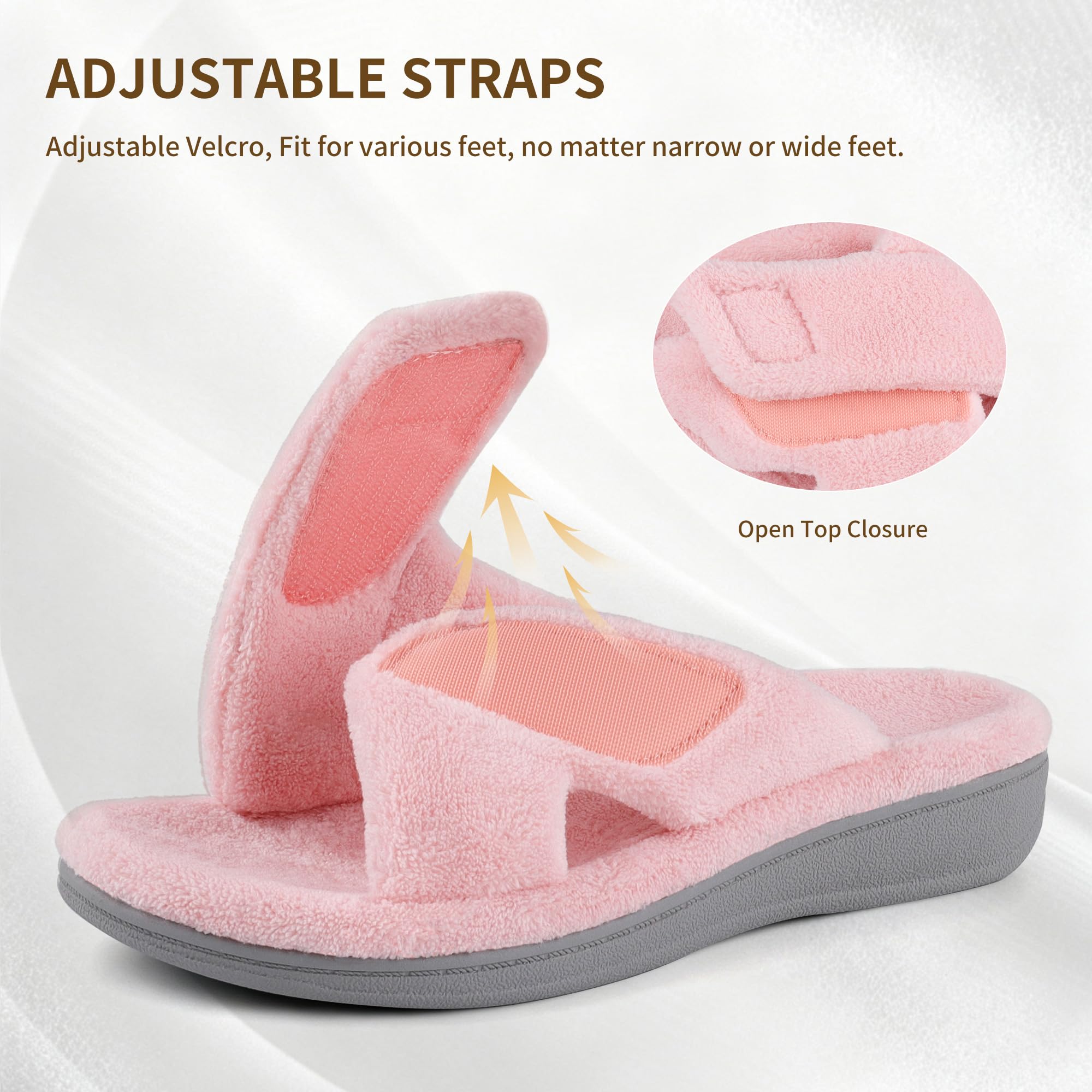 BCSTUDIO Damen Fuzzy Hausschuhe mit orthopädischer Fußgewölbeunterstützung Flauschige Cozislides Slides für Frauen, rose, 40 EU