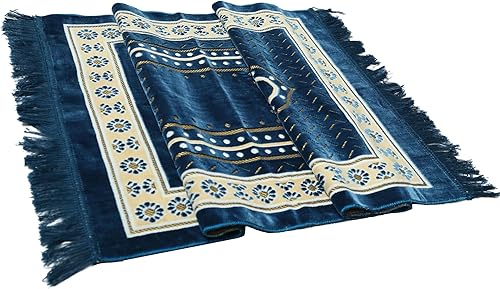 Miniatura 6 de Alfombra de oración para hombres, mujeres o niños musulmanes, tapete de oración portátil y cuentas de oración para regalos islámicos, alfombra de