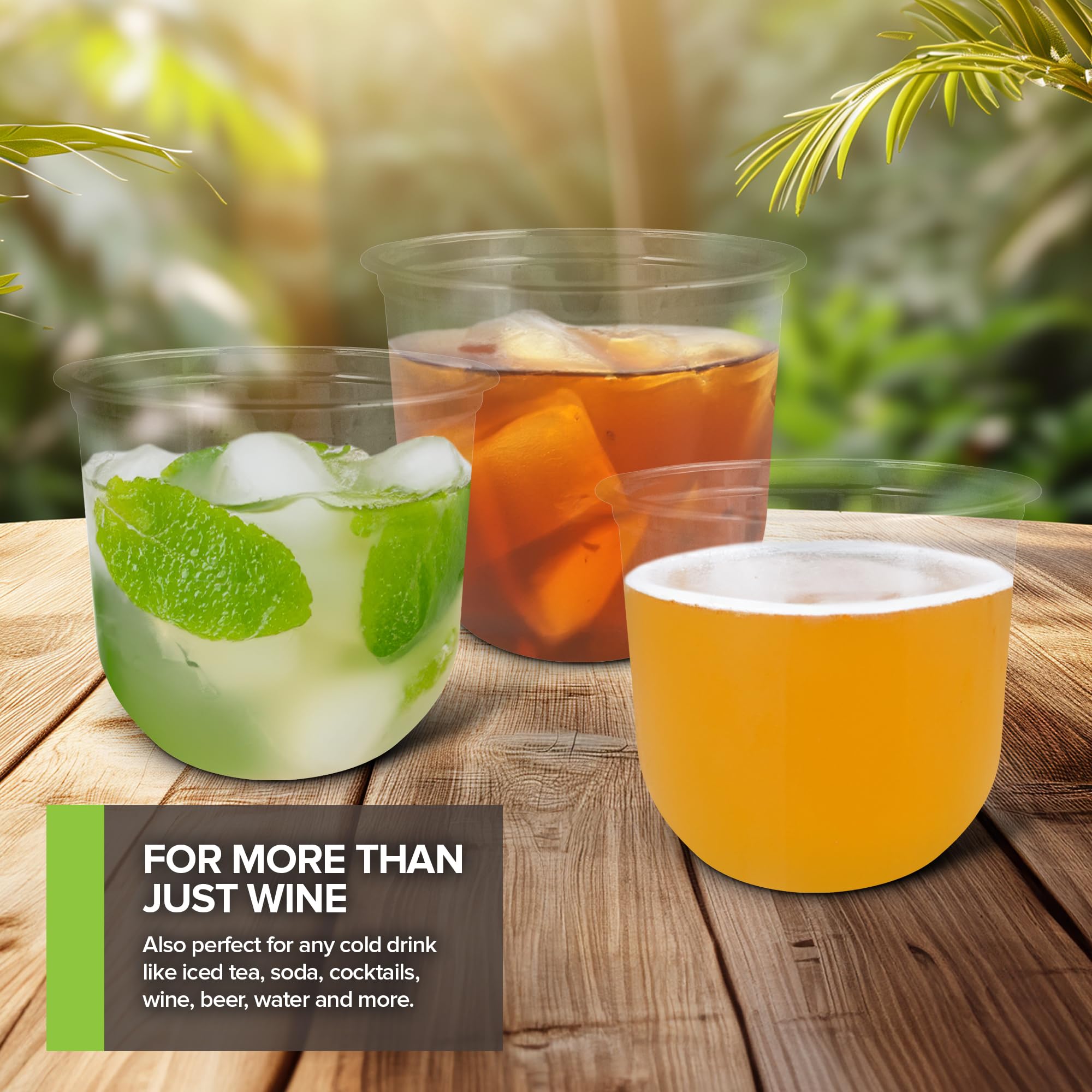 Amazon.com: Stock Your Home 12oz Disposable Stemless Wine Glasses, 100  Pack, Commercially Compostable Cold Cups, Cocktail Cups, Round Bottom  Plastic Cups, PLA Cups for Wine, Soda & Cocktails : Health & Household