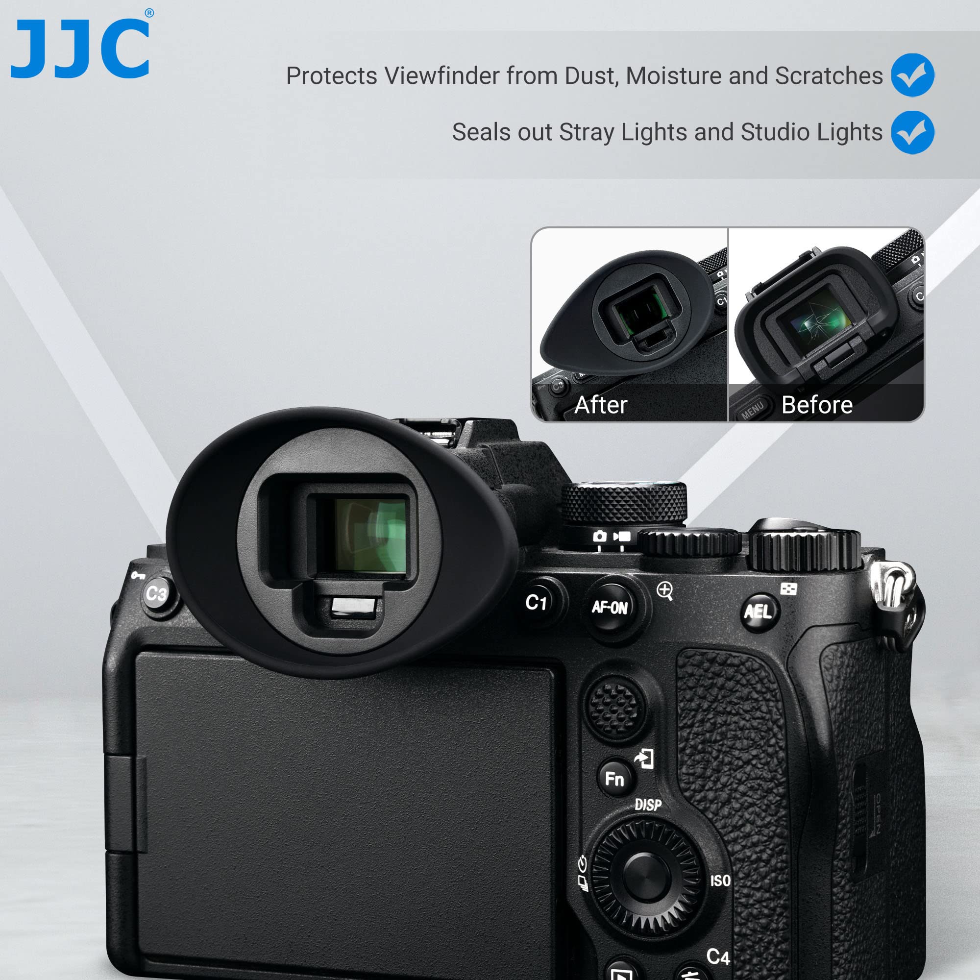 JJC Eye Cup Lot De 2 Paires D'œilletons Ovales En Silicone Souple Pour