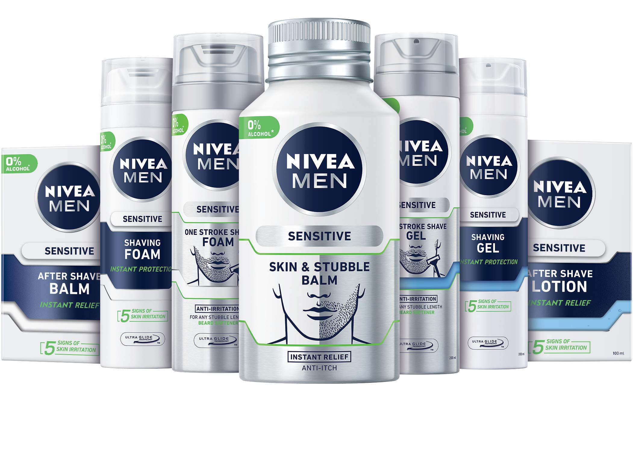 NIVEA MEN Gel de afeitar Sensitive en paquete de 6 unidades (6 x 200 ml), gel de afeitar para un afeitado suave y suave, gel de afeitar suave para hombre