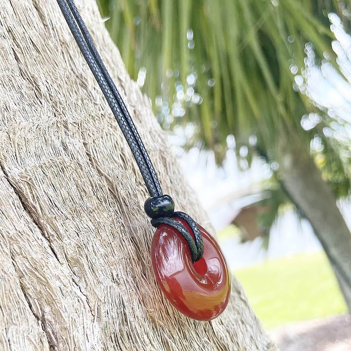 Magic Human Gemstone Crystal Necklace Pendant - Healing Good Luck Donut Crystal Stone Jewelry Necklace - Positive Energy Amulet Unisex Adjustable Cord - Image 7