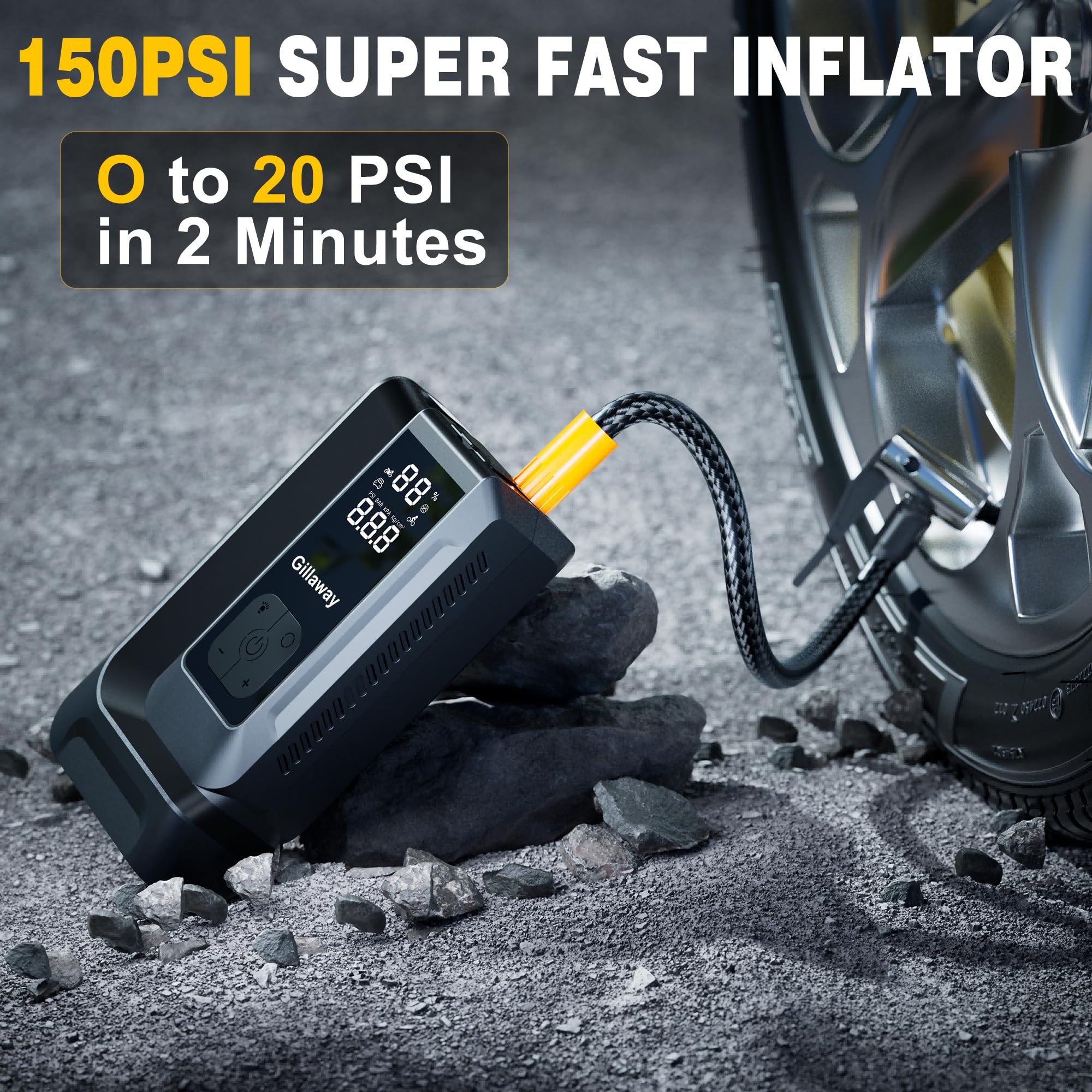 最終価格✨ジャンプスターター 8000A エアコンプレッサー150PSI Amazon | 7イン1ジャンプスターター 8000A カージャンパースターター