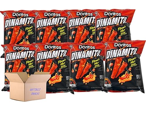 Miniatura 1 de Dinamita Flam Hot Queso Snacks de Queso, 3.5 onzas (paquete de 8)