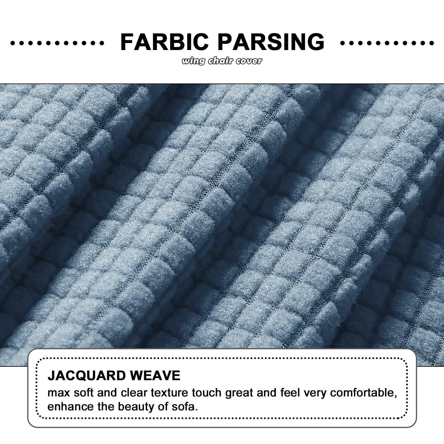 Konsilsa Stretch L-Shaped Sofa Chaise Lounge Cover, Machine Washable Slipcover for Living Room Chaise Couch Protector (Color : Ablue, Size : Chaise lounger(left))