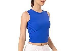 YUNOGA Women's Workout Athletic Tank Tops | Essential Basic Crew Neck Crop Tank Top