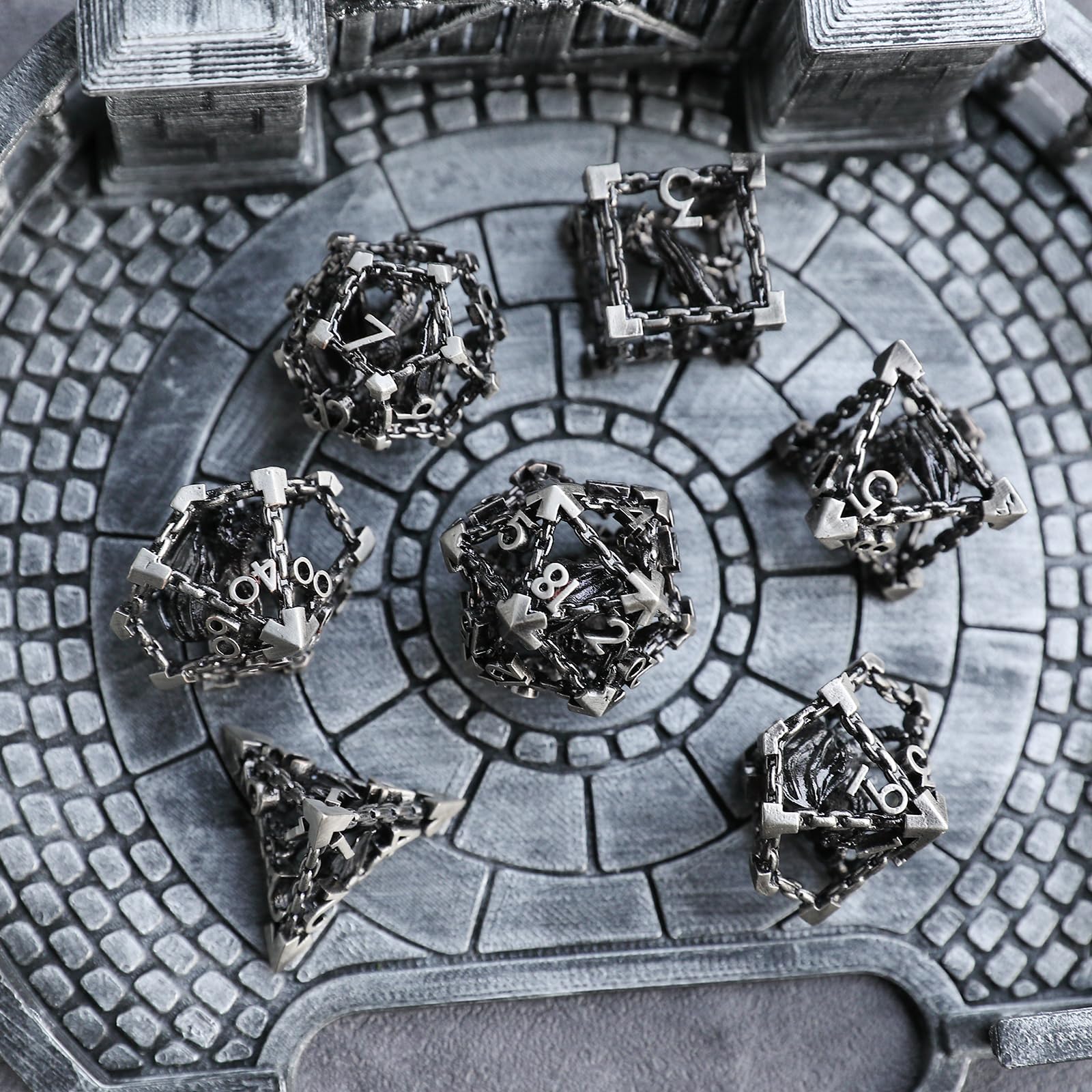 Metal DND Dice Set 7 Hollow 3D Dragon DND Dice Polyhedral Dice D20 D12 D10 D% D8 D6 D4 for Dungeons & Dragons RPG Board Table Games RPG MTG Games - Image 2