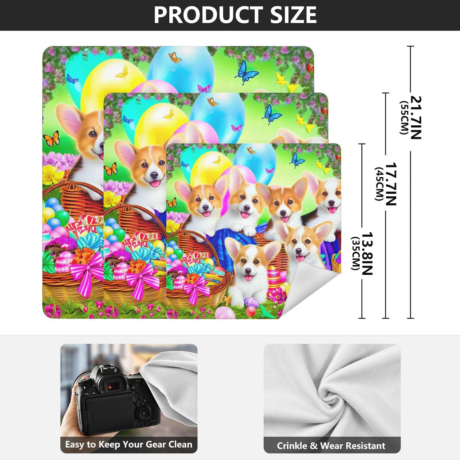 ODAWA Anti-Scratch Lens Wrapping Adorable Dogs Self-Adhesive Cloths 17.7