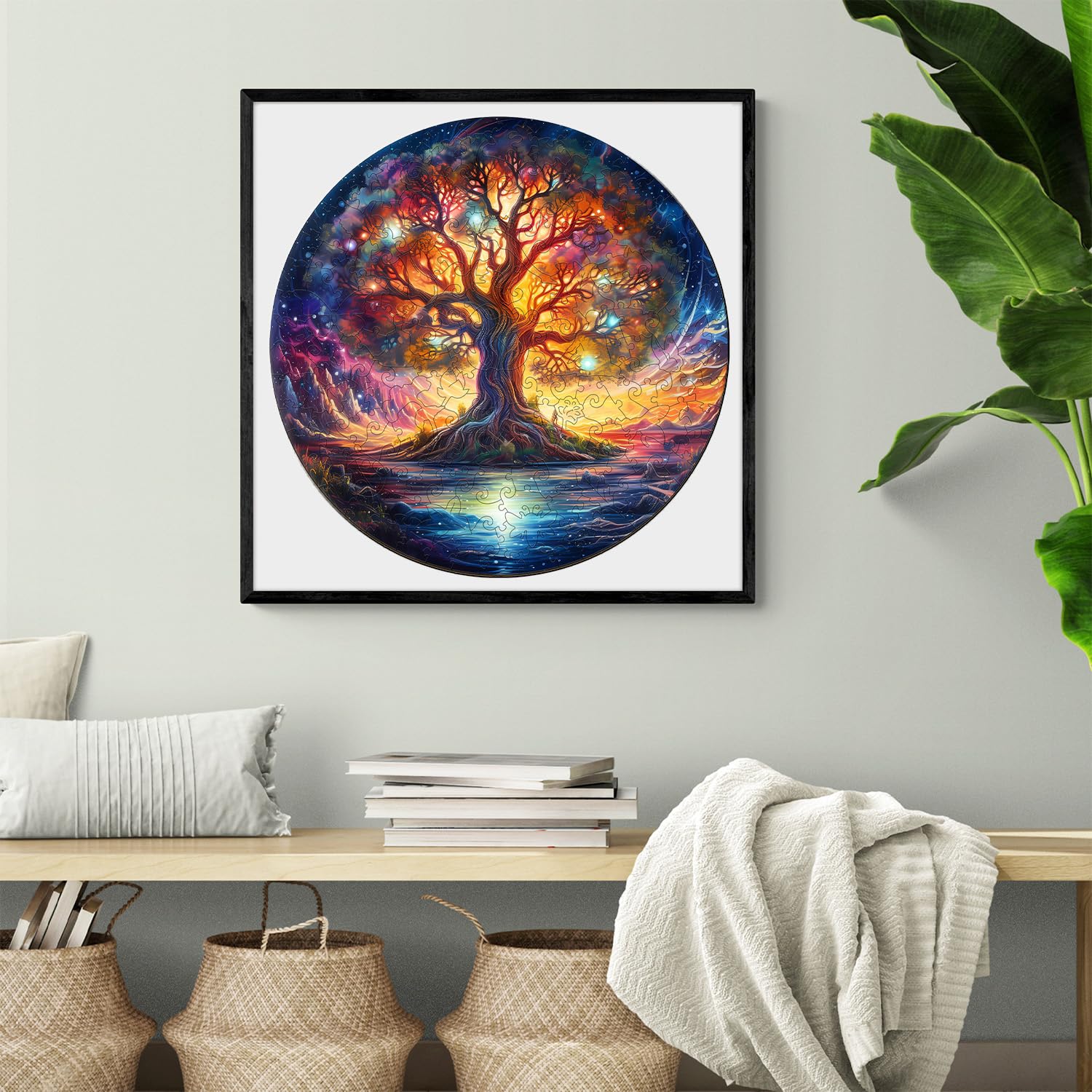 Jigfoxy Puzzle in legno per adulti, albero della vita, puzzle in legno, puzzle per adulti, giocattolo educativo unico a forma di animale, per amici della famiglia, L-34,5 x 34,5 cm, 300 pezzi