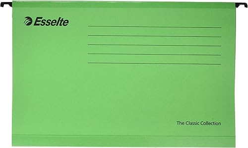 Esselte 90337 Classic - Archivador de suspensión reforzado (25 unidades, 14.173 x 9.449 in), color verde Esselte 90337 Classic - Archivador de suspensión reforzado (25 unidades, 14.173 x 9.449 in), color verde