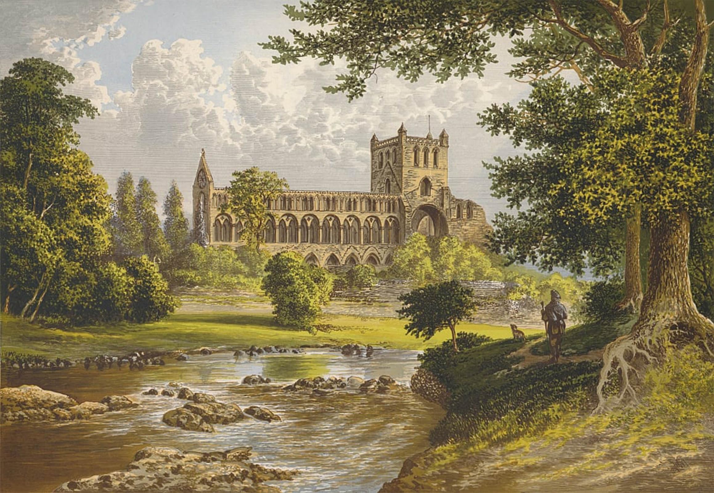 Posteriik No Frame Famous Animal Posters Vintage Picture Jedburgh Abbey By Alexander Lydon Modern Wall Decor For Home Decor 60X90cm
