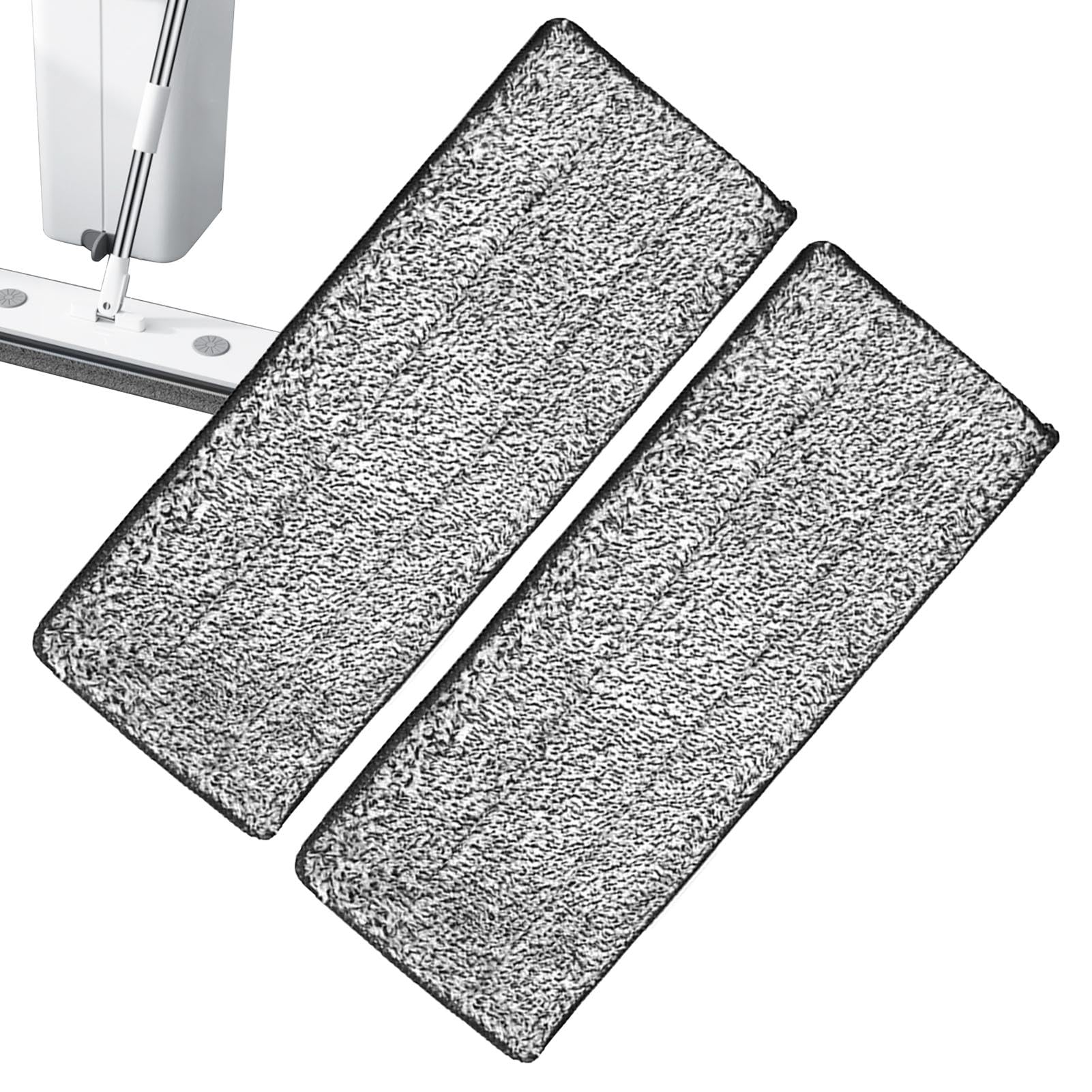 Tampons de vadrouille en microfibre, tampons de vadrouille lavables | Vadrouille plate polyvalente en microfibre,Remplacement de tête de vadrouille de nettoyage de sol de 2 pièces, tampons de vadrouil