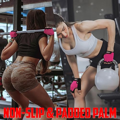 Miniatura 6 de ZRIX Guantes de entrenamiento transpirables para mujer, guantes de levantamiento de pesas para gimnasio, ciclismo, ejercicio, fitness y
