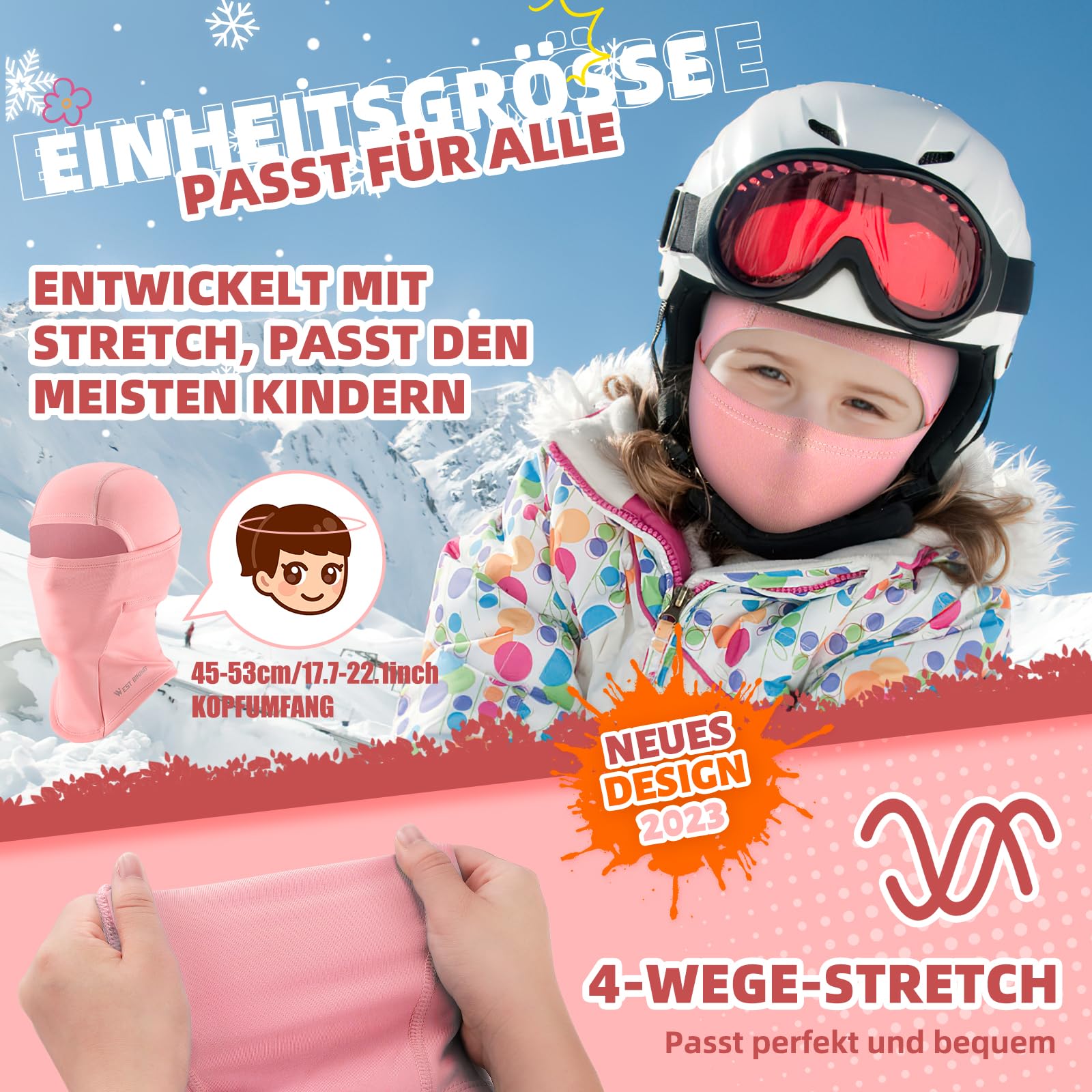ICOCOPRO Pasamontañas de invierno para niños, pasamontañas cálido, a prueba de viento, máscara de esquí, máscara de tormenta para niños y niñas, talla única