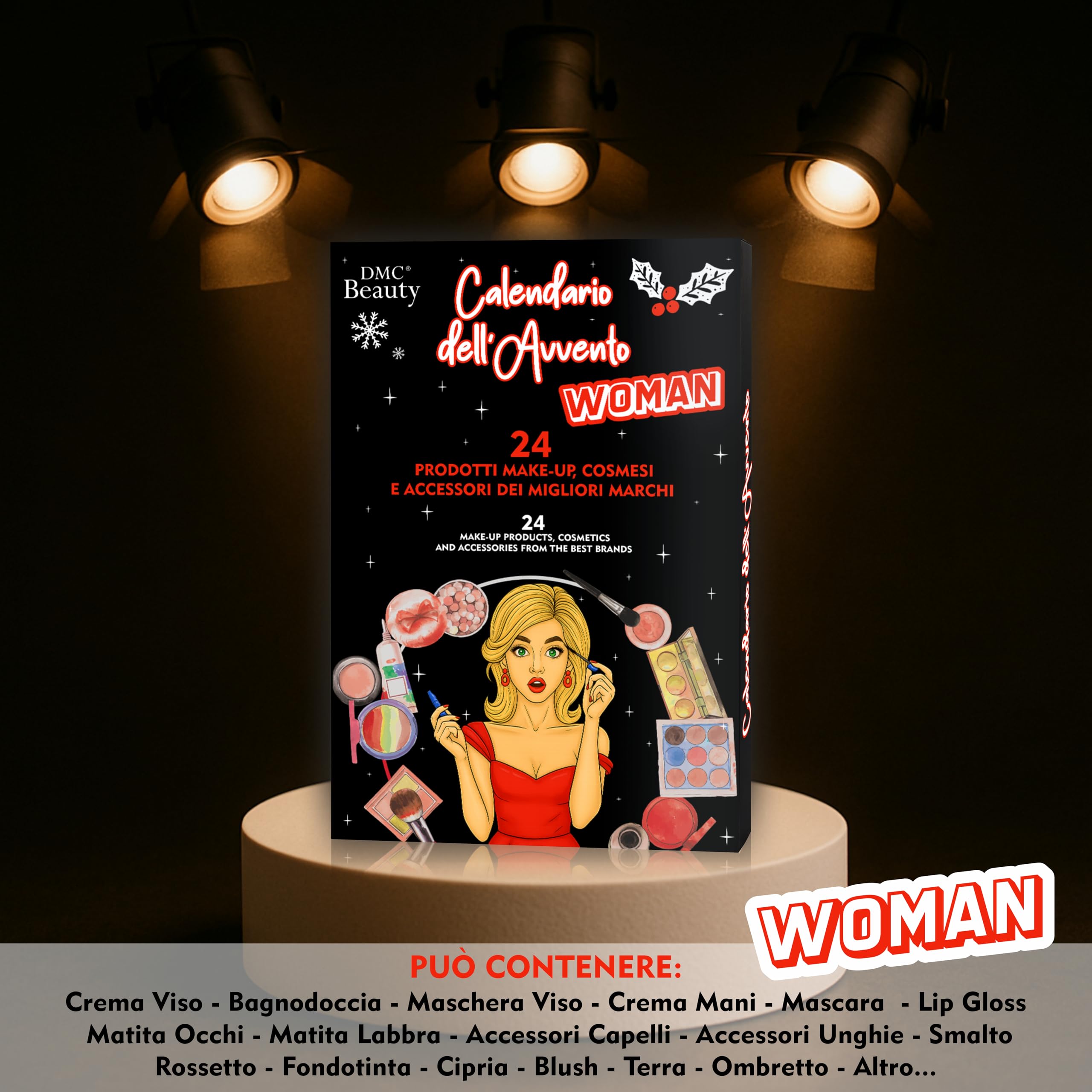 DMC Calendario Dell'Avvento Cosmetici Beauty Make Up 2025 - 24 Sorprese Cosmetici Make Up e Skincare di Marchi Top, Garnier, Deborah, Rimmel, Douglas - Regalo Natale di Qualità per Amanti del Trucco