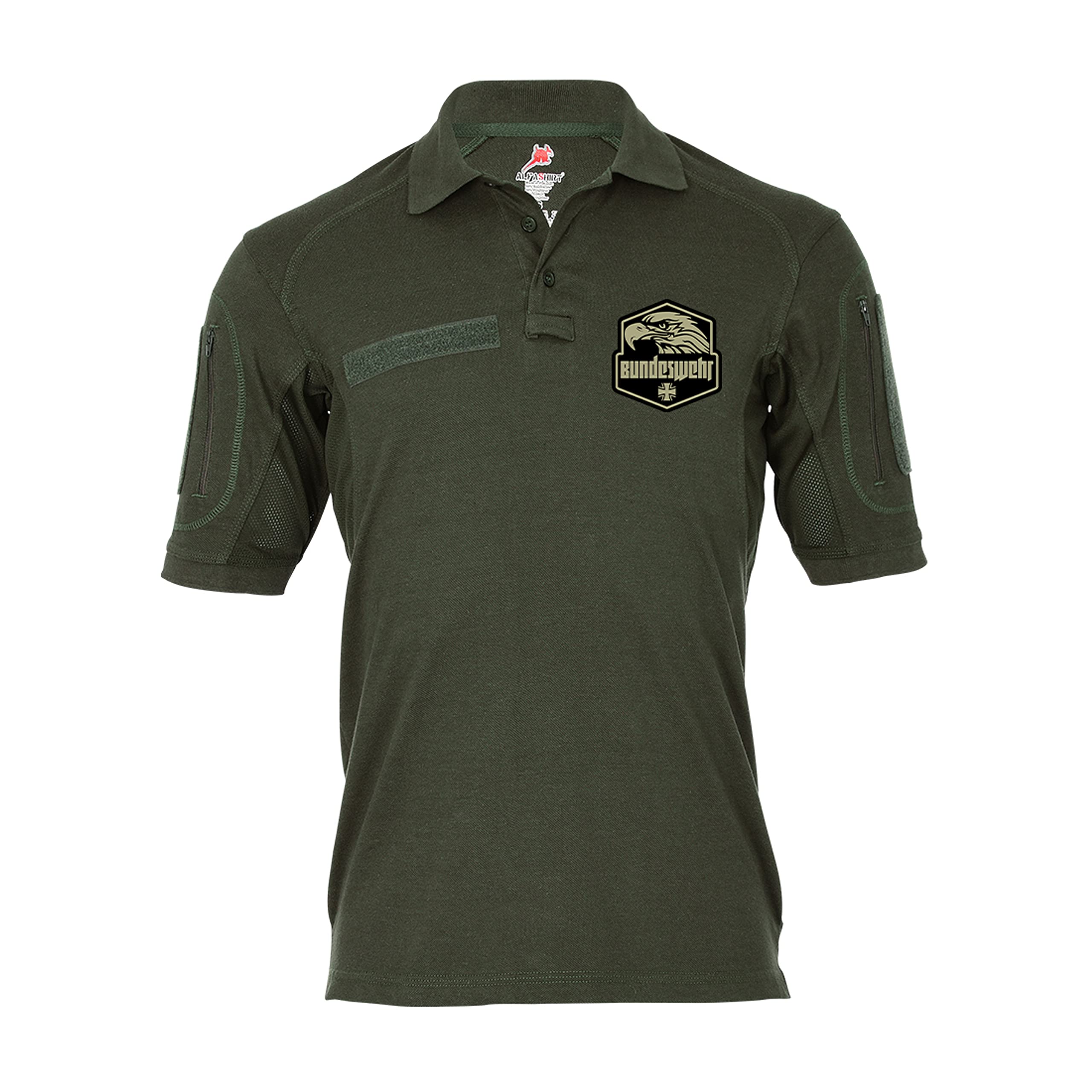 T-shirt con logo Tactical Polo dell'esercito federale, con aquila, stemma della squadra tedesca, oliva