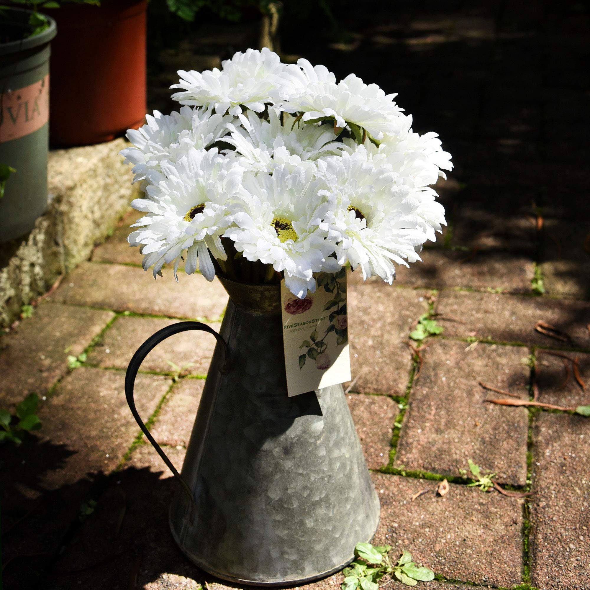 Amazon｜FiveSeasonStuff ガーベラデイジー 屋外人工シルク