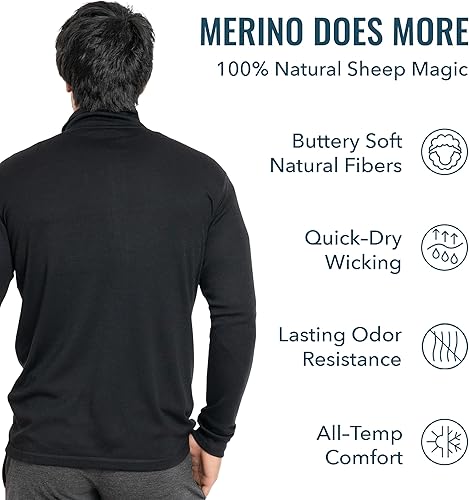 Miniatura 2 de Woolly Clothing - Sudadera de lana merino para hombre, con cremallera, transpirable, antiolor