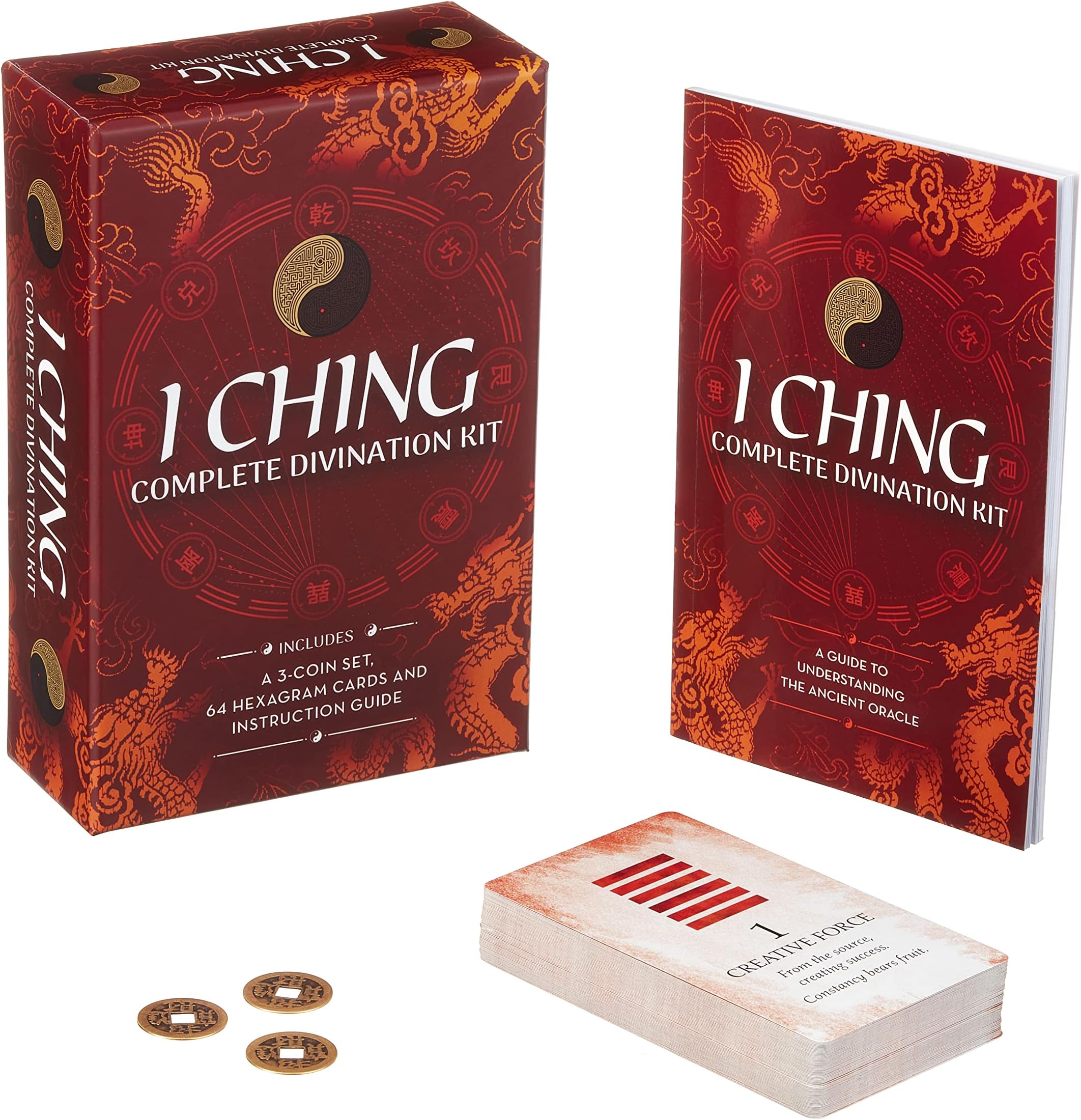 I Ching Complete Divination Kit: A 3-Coin Set, 64 Hexagram Cards and Instruction Guide (Arcturus Oracles)