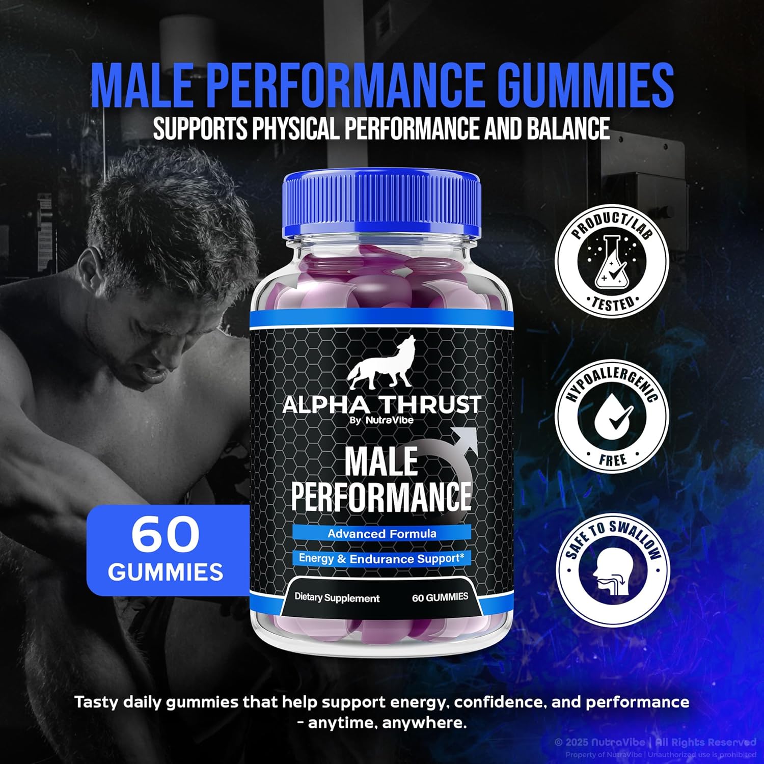 (5 Pack) Alpha Thrust Gummies, Official AlphaThrust Complex, Powerful All-Natural Blend to Help Fuel Drive, Energy and Daily Performance, Easy-to-Chew Formula, Just 2 Gummys a Day (300 Gummies)