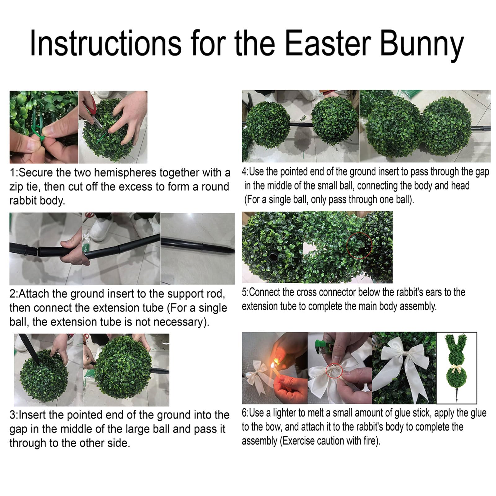 Uonguon Bunny Topiary Artificiel – Lapin Vert 70 Cm Avec Piquet – Décoration Extérieur Pâques Printemps – Fausse Plante Lapin